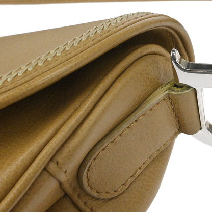 Christian Dior Beige Leather Saddle Handbag
