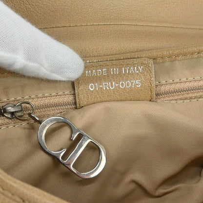 Christian Dior Beige Leather Saddle Handbag