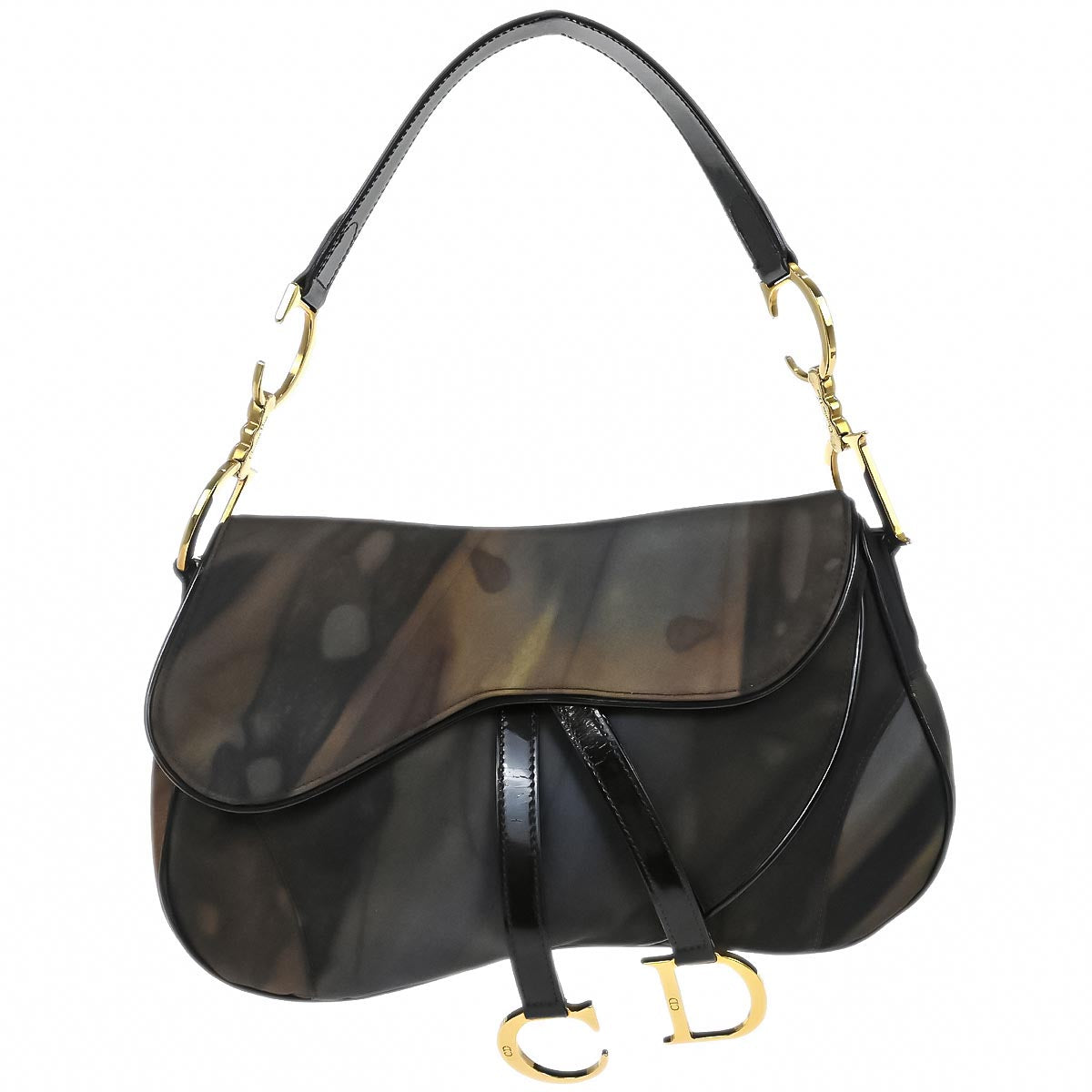 Christian Dior 2001 Brown Double Saddle Handbag