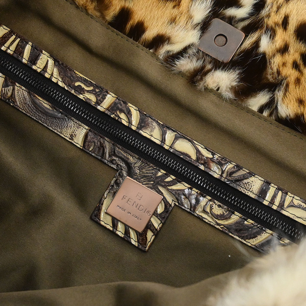 Fendi *Brown Lynxcat Tote Handbag