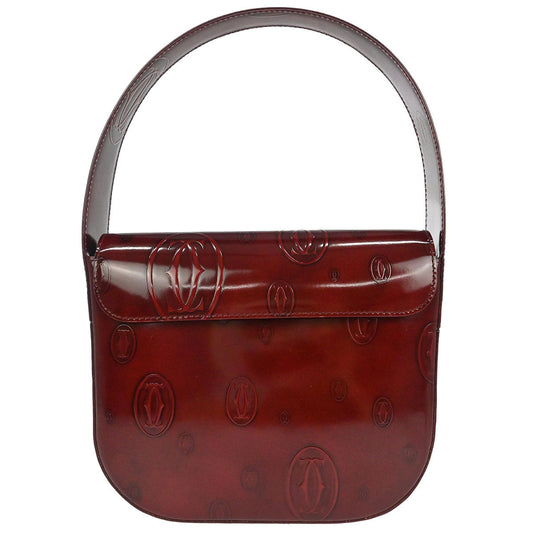 Cartier Bordeaux Patent Leather Happy Birthday Handbag