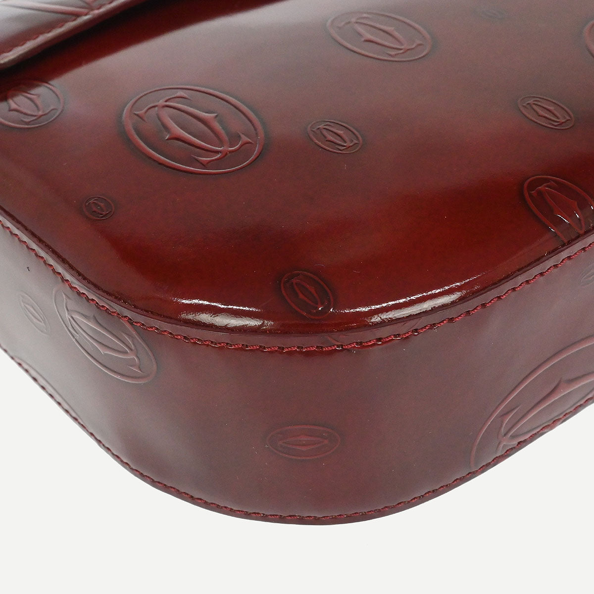 Cartier Bordeaux Patent Leather Happy Birthday Handbag