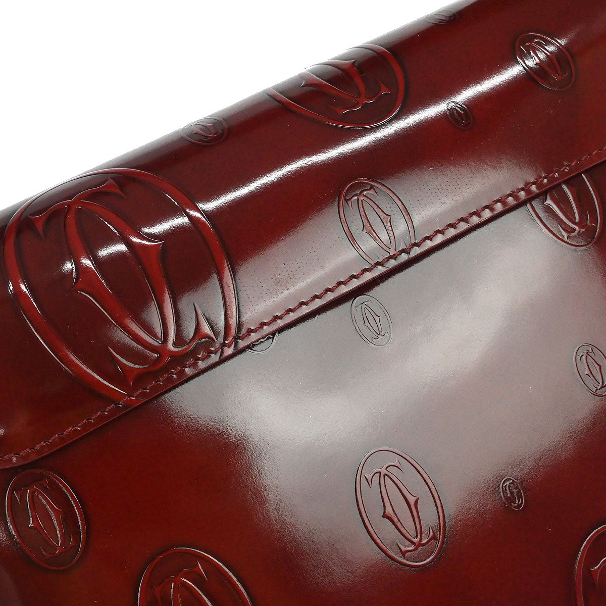 Cartier Bordeaux Patent Leather Happy Birthday Handbag