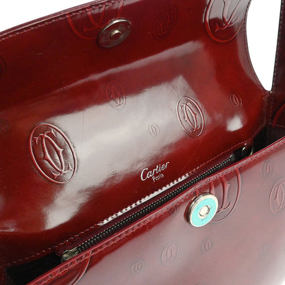 Cartier Bordeaux Patent Leather Happy Birthday Handbag