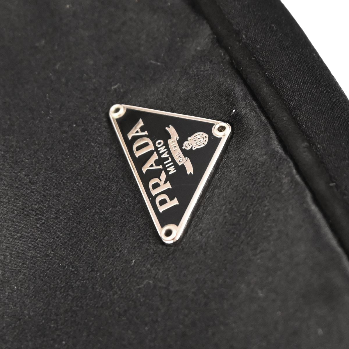 Prada Black Satin Kisslock Pochette Shoulder Bag