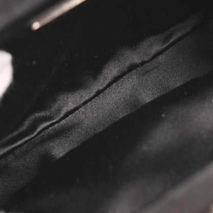 Prada Black Satin Kisslock Pochette Shoulder Bag