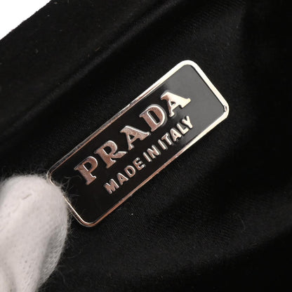 Prada Black Satin Kisslock Pochette Shoulder Bag