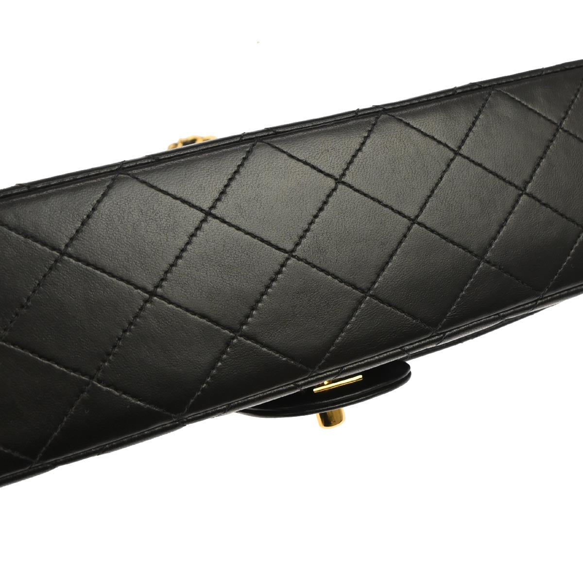 Chanel 1991-1994 Black Lambskin Medium Classic Double Flap Shoulder Bag