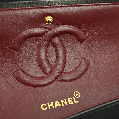 Chanel 1991-1994 Black Lambskin Medium Classic Double Flap Shoulder Bag