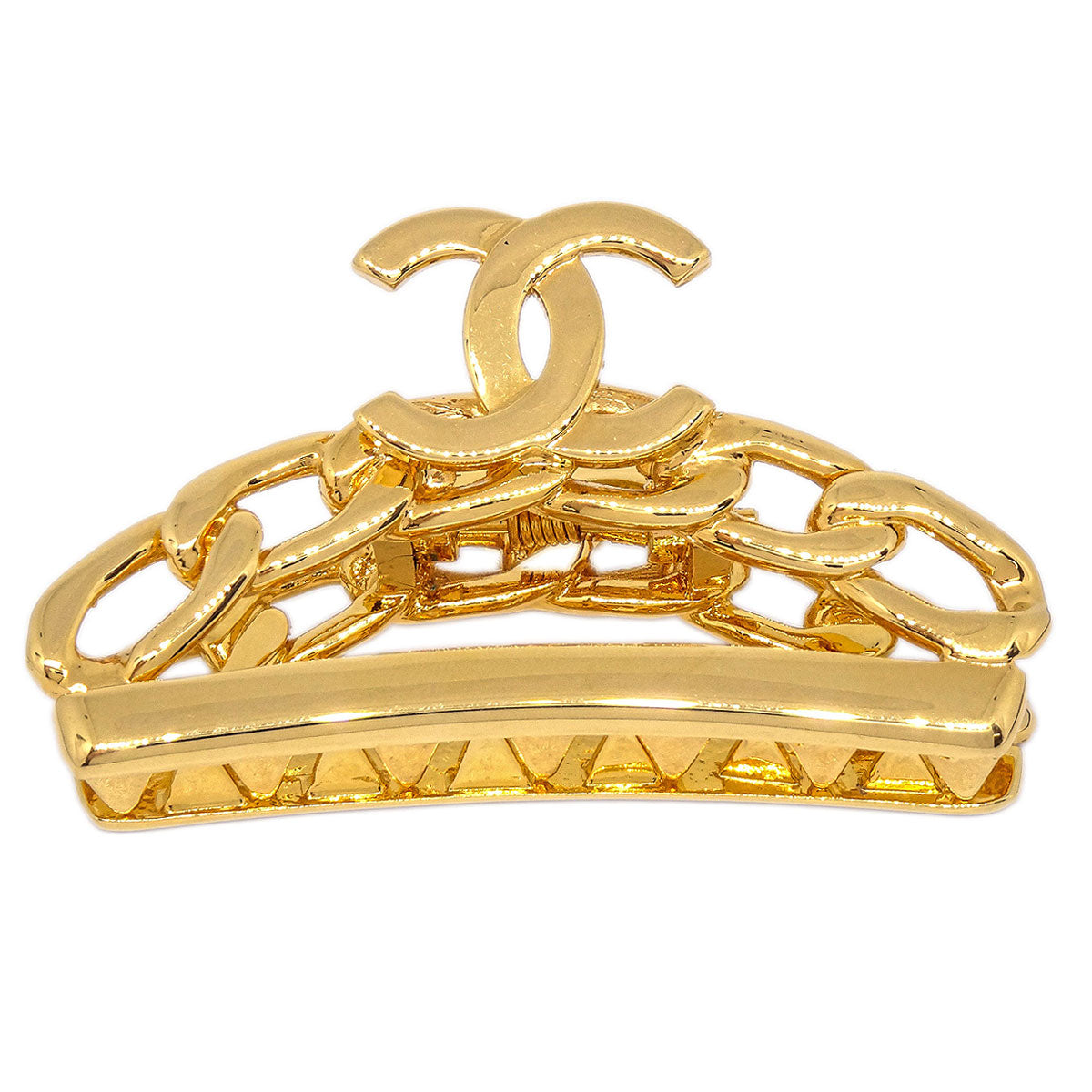 Chanel Hair Clip Hair Accessories Gold 98P