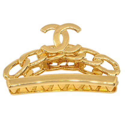 Chanel Hair Clip Hair Accessories Gold 98P