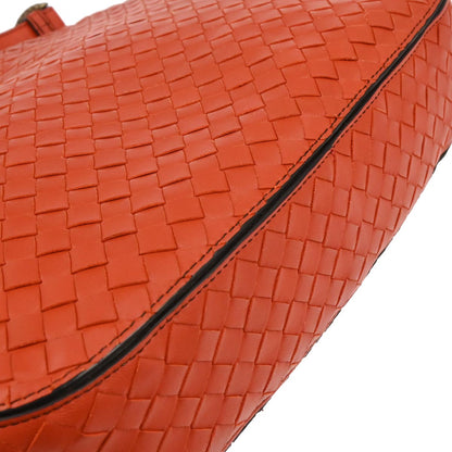Bottega Veneta Red Lambskin Intrecciato Handbag