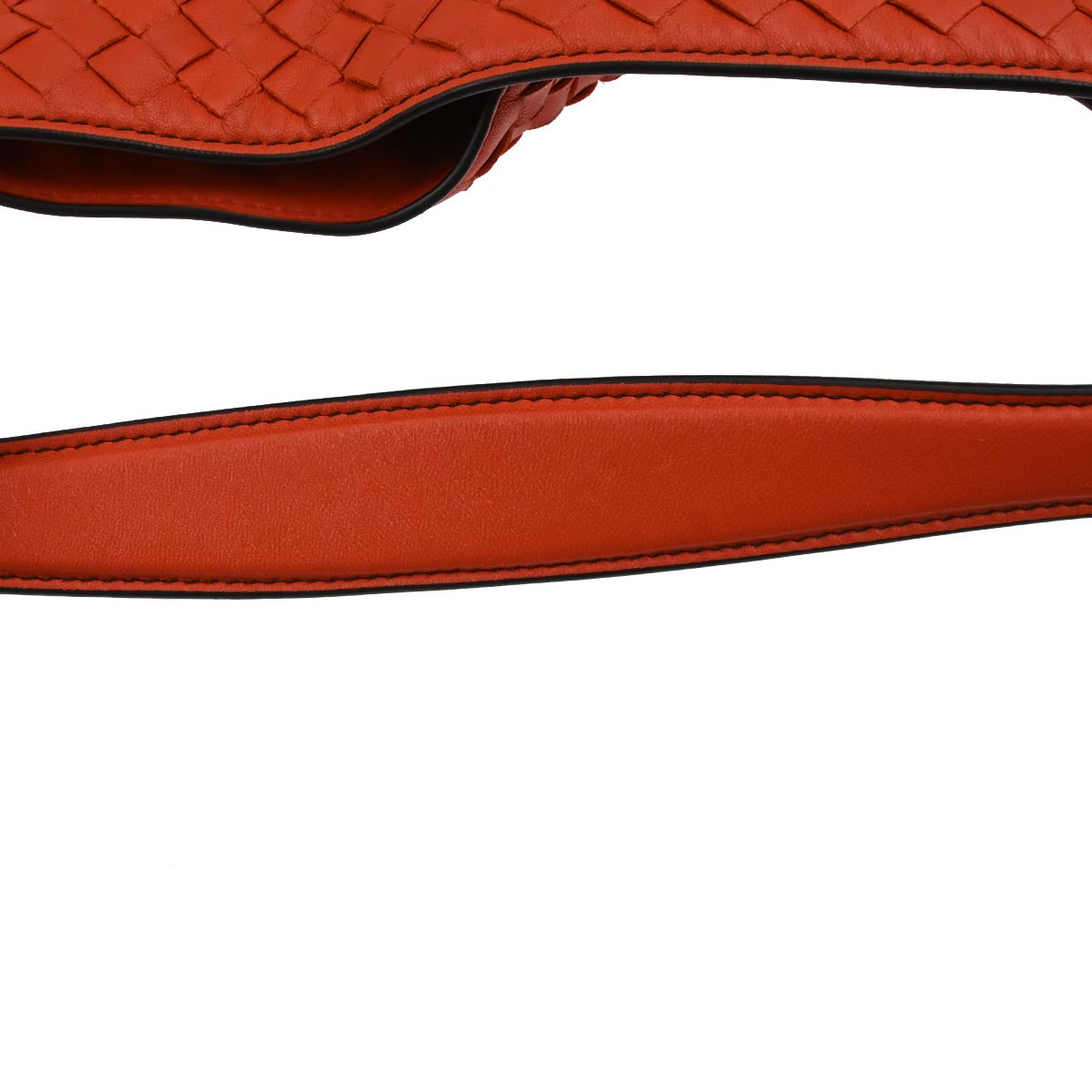 Bottega Veneta Red Lambskin Intrecciato Handbag