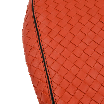 Bottega Veneta Red Lambskin Intrecciato Handbag