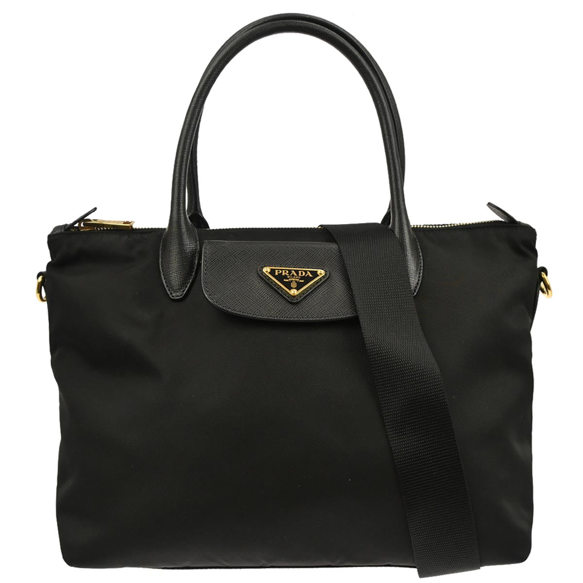 Prada Black Nylon 2way Shoulder Handbag