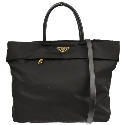 Prada Black Nylon 2way Tote Shoulder Handbag