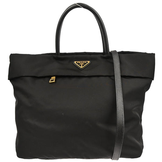 Prada Black Nylon 2way Tote Shoulder Handbag
