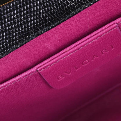 Bvlgari * Black Satin Lizard Handbag