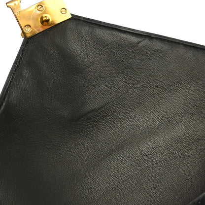 Hermes * Black Porosus Lydie Clutch Shoulder Bag