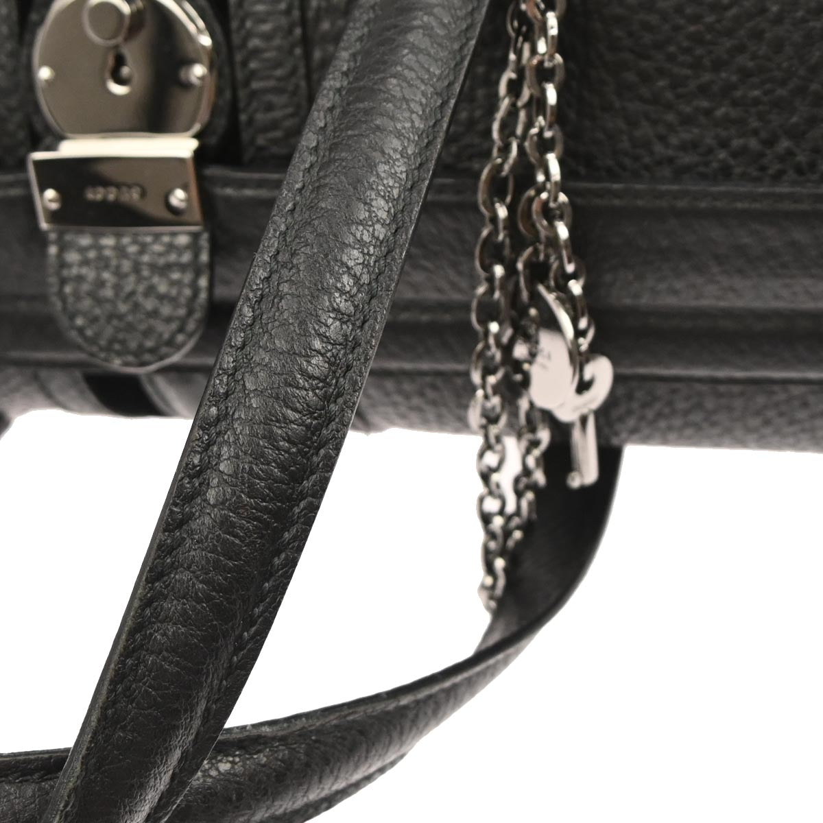 Gucci Black Leather Sherry Line Treasure Duffle Handbag