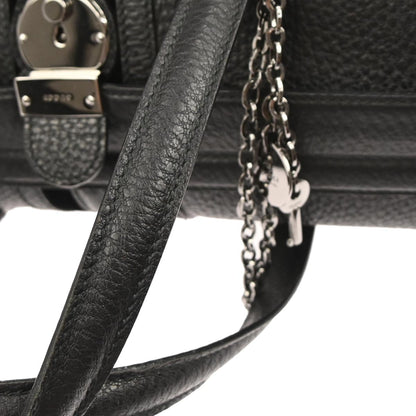 Gucci Black Leather Sherry Line Treasure Duffle Handbag