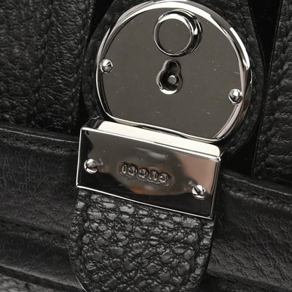 Gucci Black Leather Sherry Line Treasure Duffle Handbag