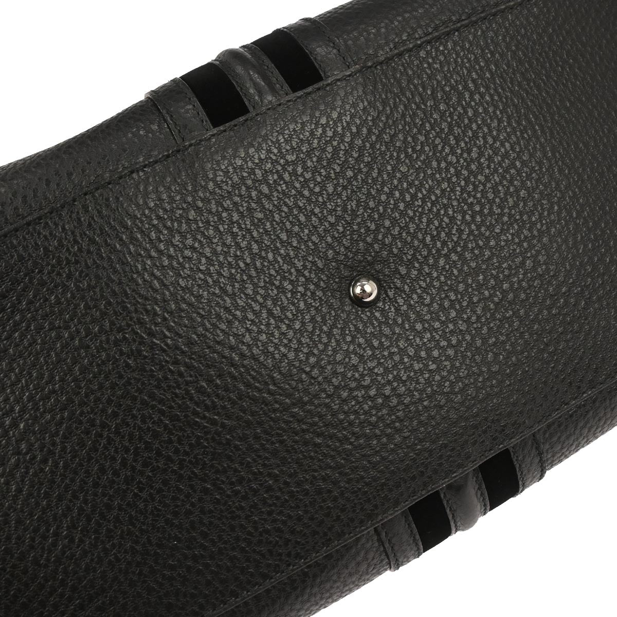 Gucci Black Leather Sherry Line Treasure Duffle Handbag