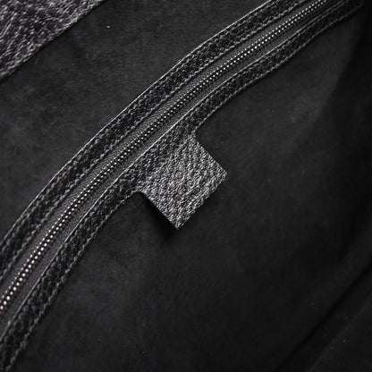 Gucci Black Leather Sherry Line Treasure Duffle Handbag