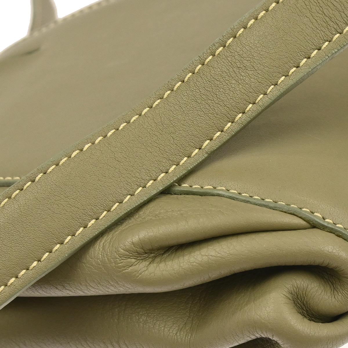 Loewe Khaki Leather Drawstring Shoulder Bag