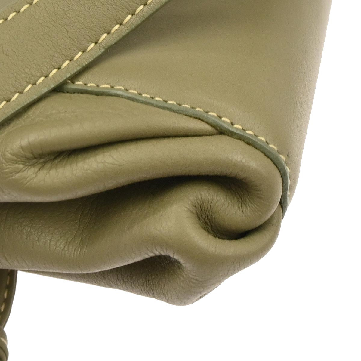 Loewe Khaki Leather Drawstring Shoulder Bag