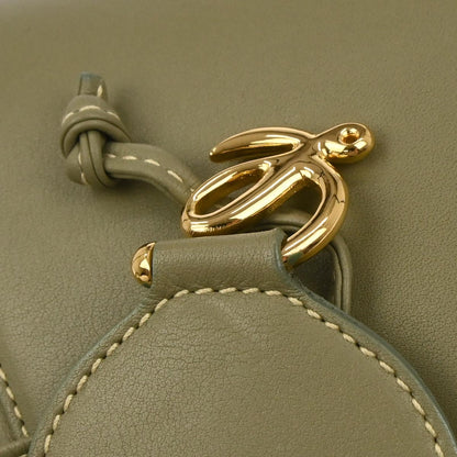 Loewe Khaki Leather Drawstring Shoulder Bag