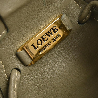 Loewe Khaki Leather Drawstring Shoulder Bag