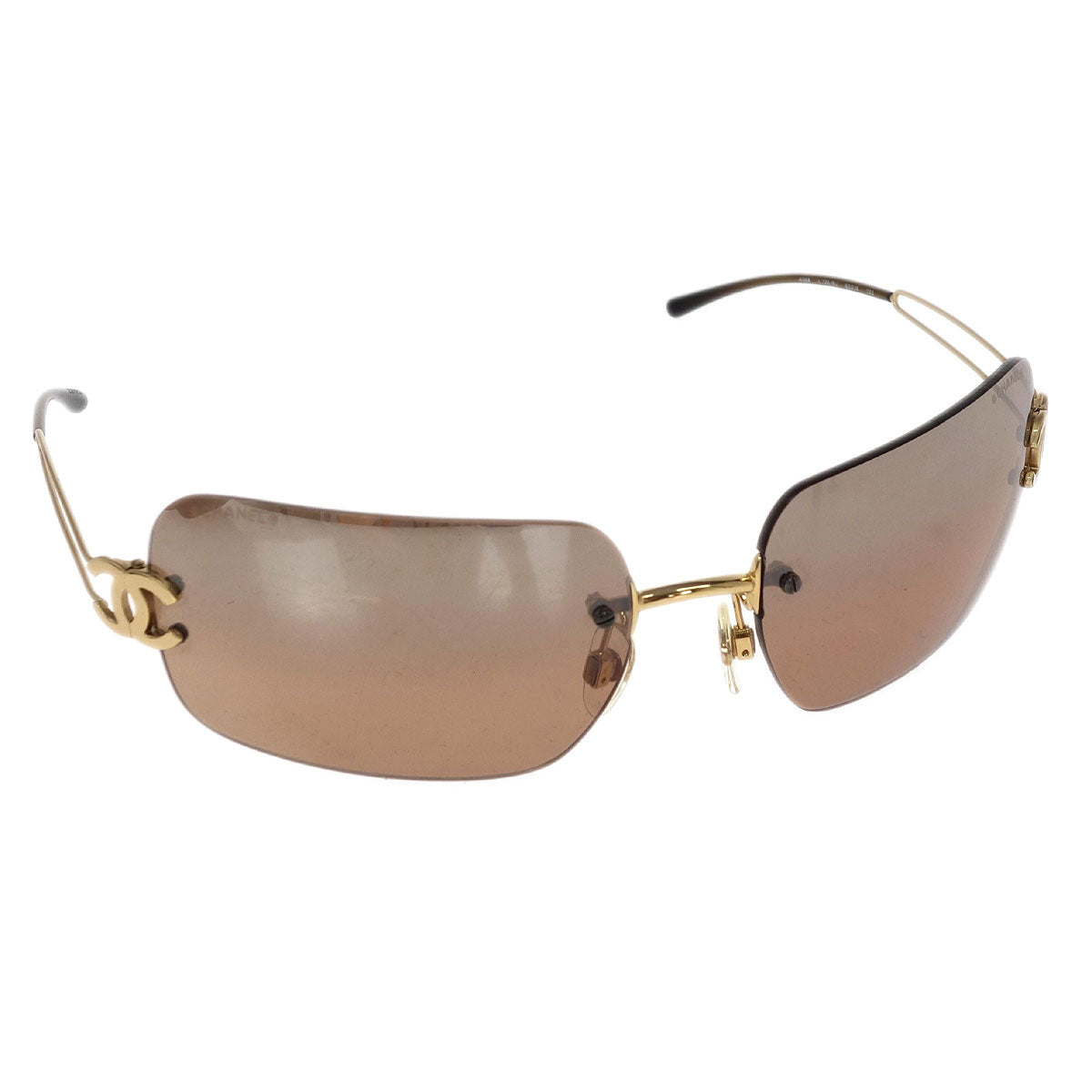 Chanel Sunglasses Eyewear Brown 62□16 Small Good