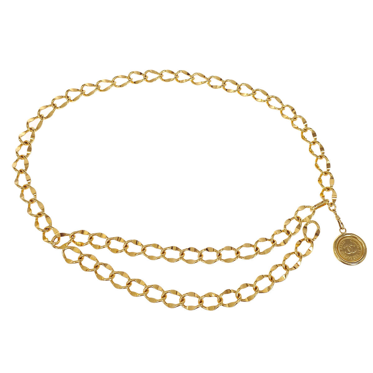 Chanel Chain Belt Medallion Gold Small Good