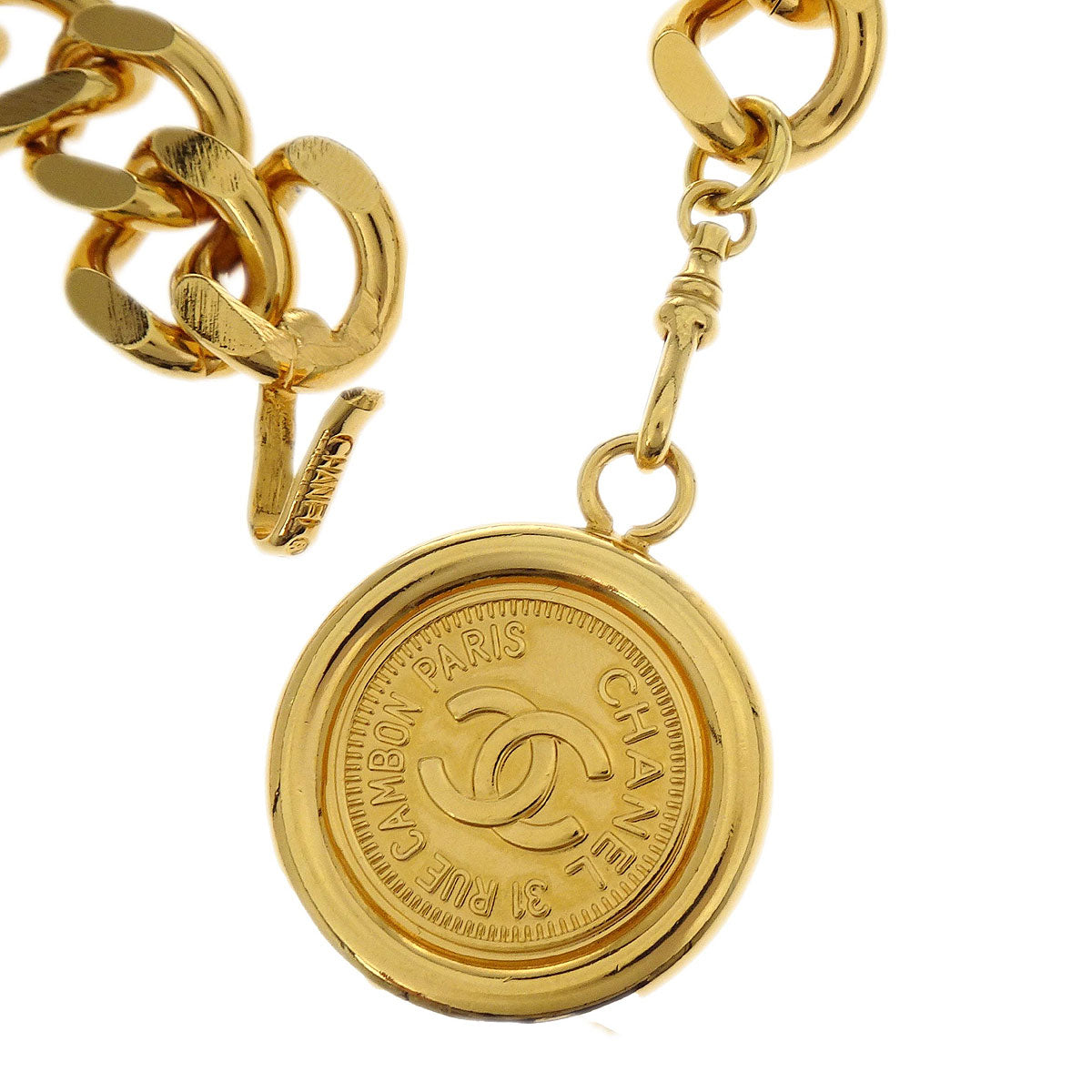 Chanel Chain Belt Medallion Gold 95P Small Good