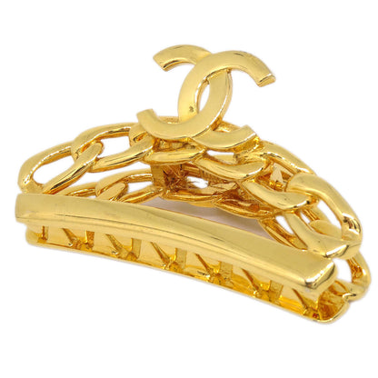 Chanel Hair Clip Hair Accessories Gold 98P
