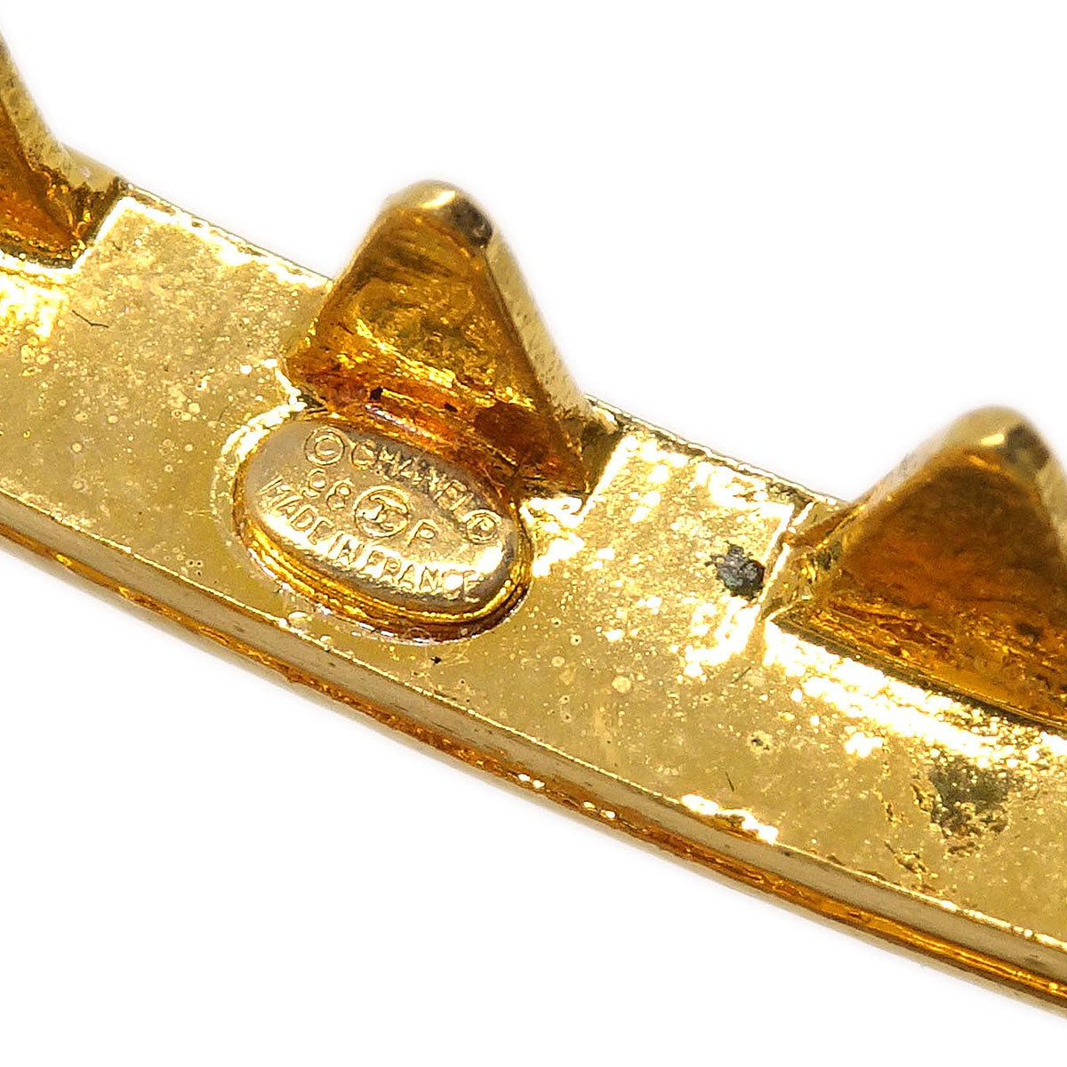 Chanel Hair Clip Hair Accessories Gold 98P