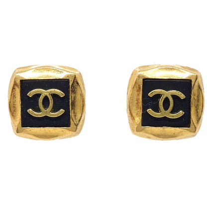 Chanel Square Clip-On Earrings Gold 95A