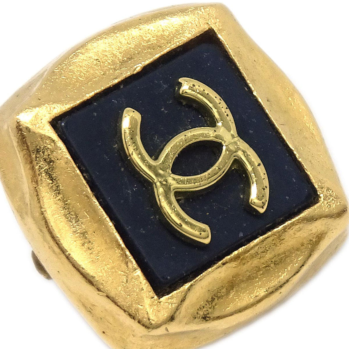 Chanel Square Clip-On Earrings Gold 95A