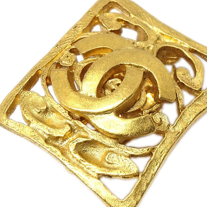 Chanel Rectangle Clip-On Earrings Gold 95A