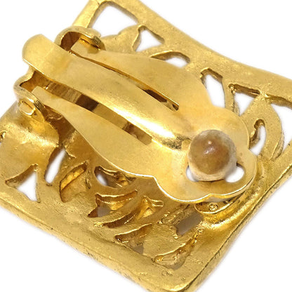 Chanel Rectangle Clip-On Earrings Gold 95A