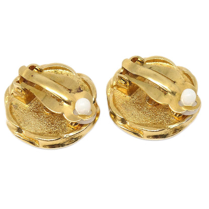 Chanel Black Button Clip-On Earrings 96P