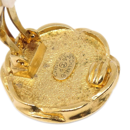 Chanel Black Button Clip-On Earrings 96P