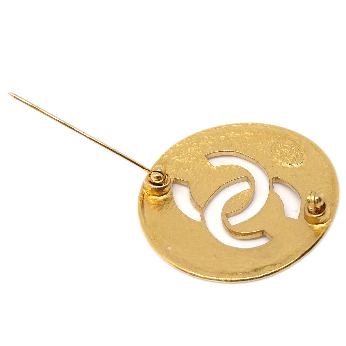 Chanel Medallion Brooch Pin Gold 98A