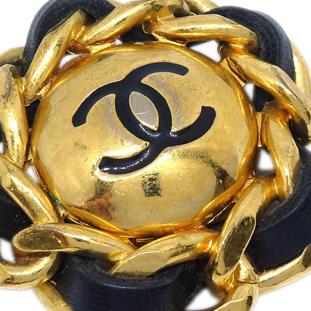 Chanel Gold Button Clip-On Earrings 94P