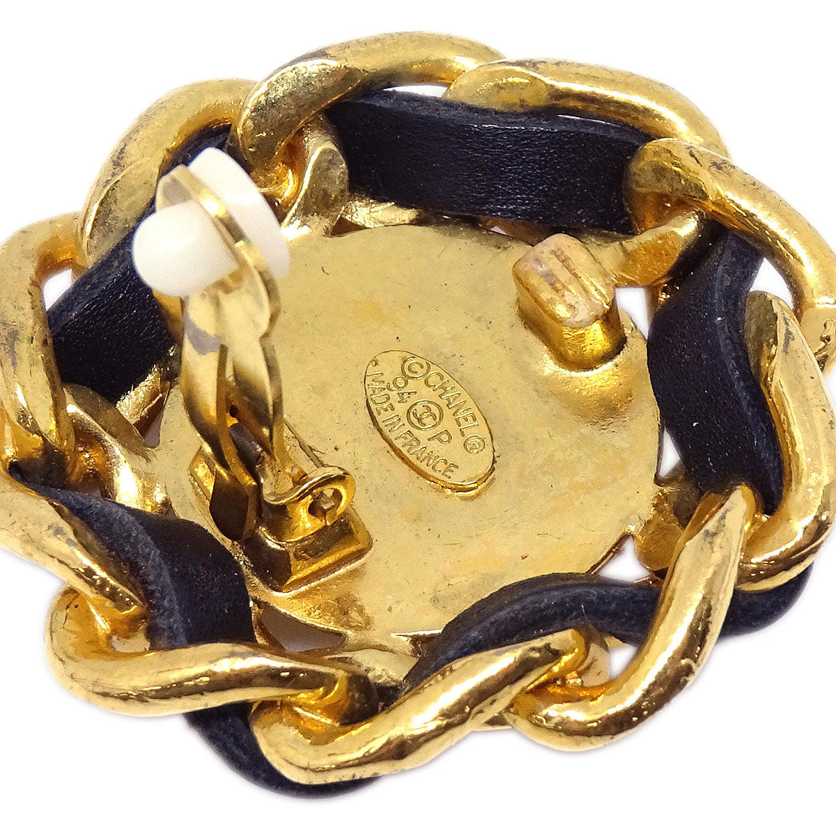 Chanel Gold Button Clip-On Earrings 94P