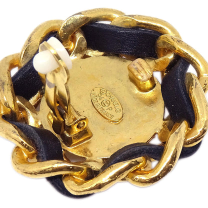 Chanel Gold Button Clip-On Earrings 94P
