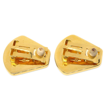 Hermes Gold Enamel Cloisonne Ware Clip-On Earrings