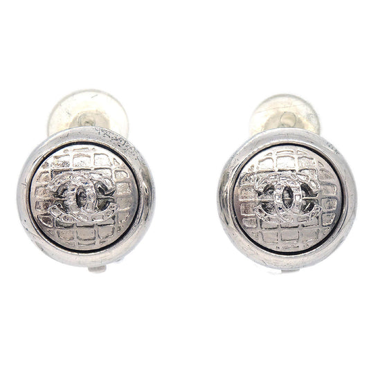 Chanel Button Clip-On Earrings Silver 00A