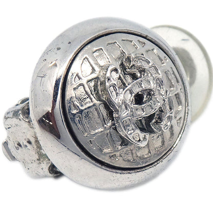 Chanel Button Clip-On Earrings Silver 00A